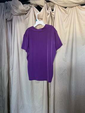 Notations Petite Size PL Purple Short Sleeve Blouse with Attached Tank Top